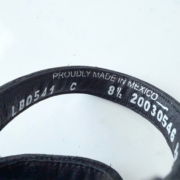 Lane Boots BECCA Womens Black Wedges 8.5 Western Sandals Cowgirl Wooden Heels - Picture 9 of 10